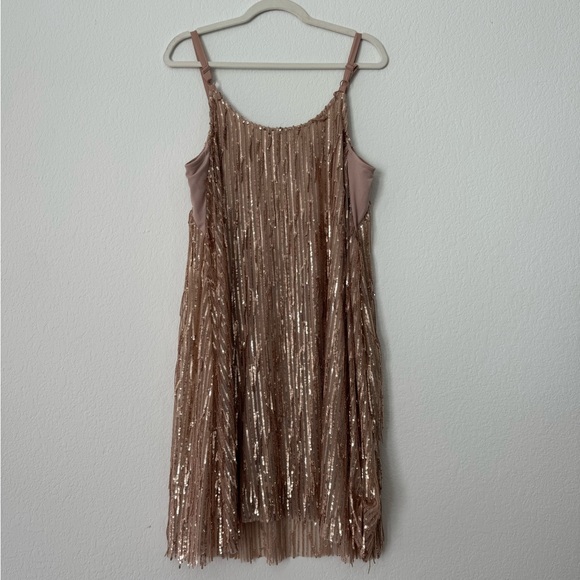 Torrid Rosegold Shimmer Fringe Dress - Picture 9 of 11